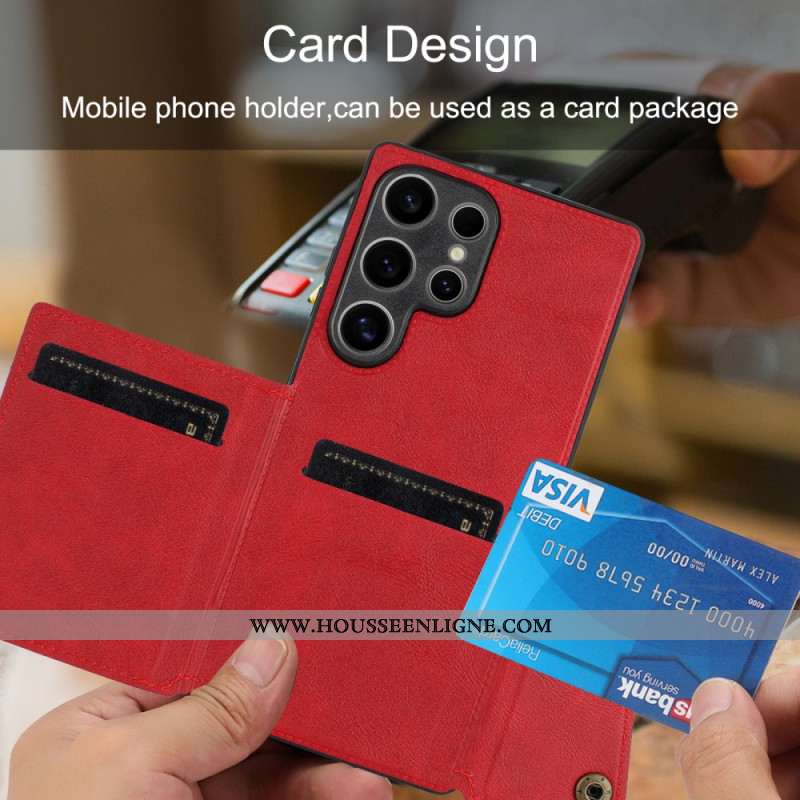 Coque Samsung Galaxy S25 Ultra 5G Style Rétro Porte-Cartes