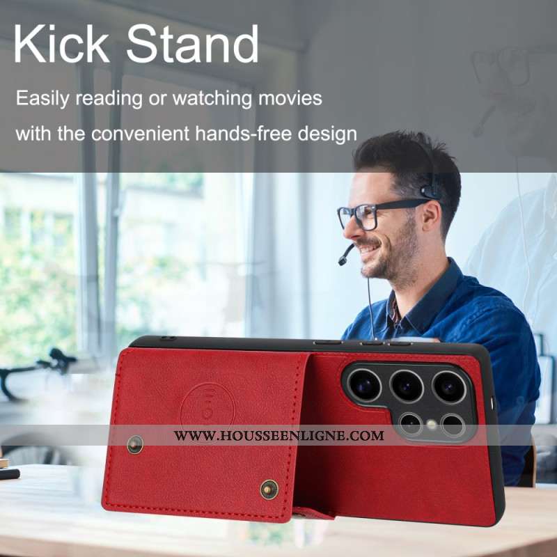 Coque Samsung Galaxy S25 Ultra 5G Style Rétro Porte-Cartes