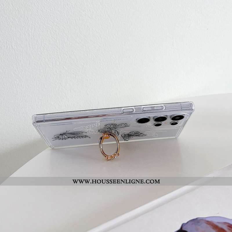 Coque Samsung Galaxy S25 Ultra 5G Support Anneau à Motif