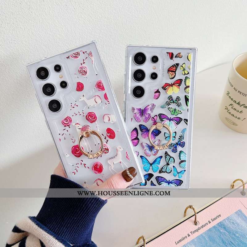 Coque Samsung Galaxy S25 Ultra 5G Support Anneau à Motif