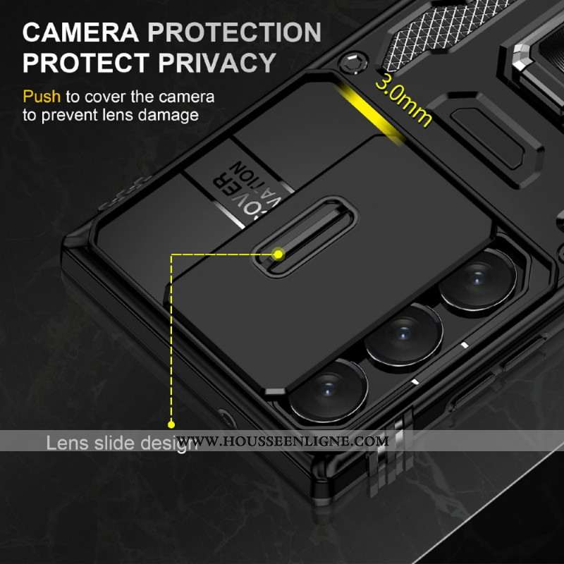 Coque Samsung Galaxy S25 Ultra 5G Support et Protection d'Objectif