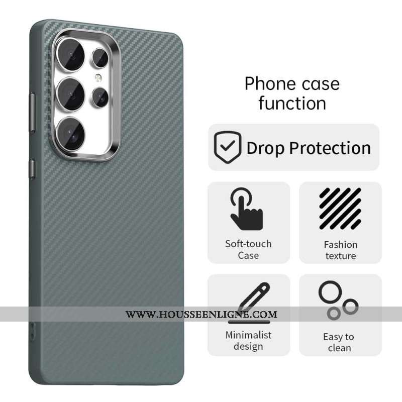 Coque Samsung Galaxy S25 Ultra 5G Texture Fibre Carbone
