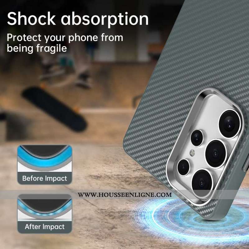 Coque Samsung Galaxy S25 Ultra 5G Texture Fibre Carbone