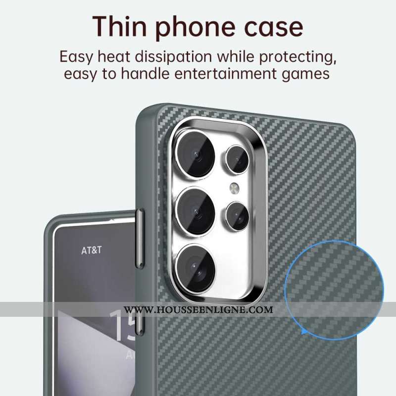 Coque Samsung Galaxy S25 Ultra 5G Texture Fibre Carbone