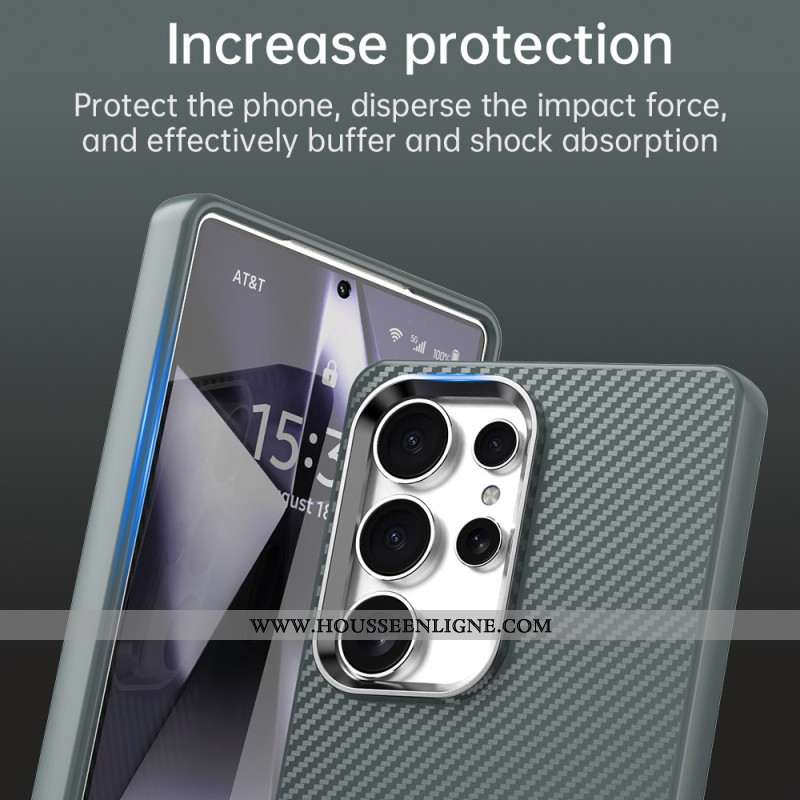 Coque Samsung Galaxy S25 Ultra 5G Texture Fibre Carbone