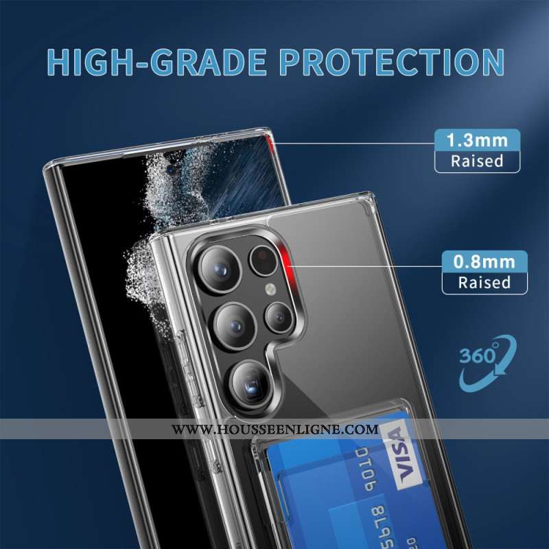 Coque Samsung Galaxy S25 Ultra 5G Transparent avec Porte-Cartes