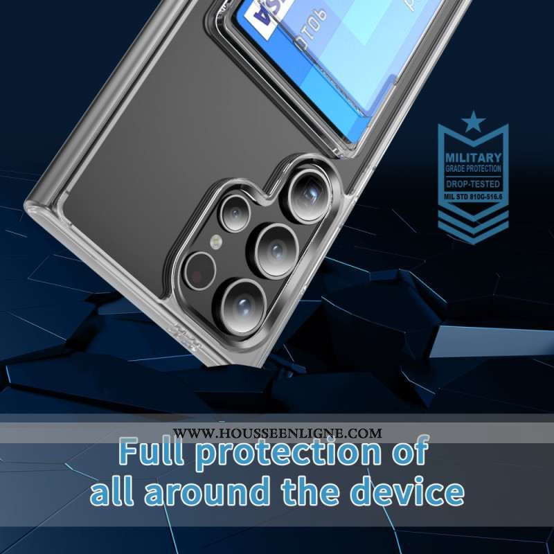Coque Samsung Galaxy S25 Ultra 5G Transparent avec Porte-Cartes