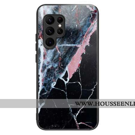 Coque Samsung Galaxy S25 Ultra 5G Verre Trempé Marbre Noir et Blanc