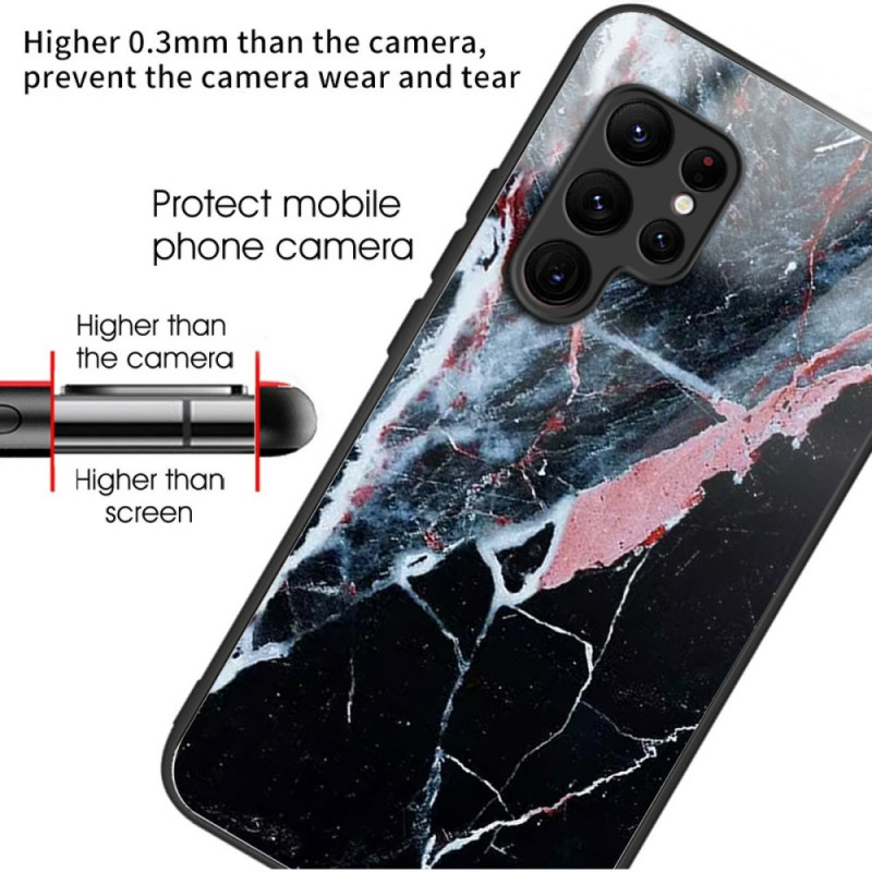 Coque Samsung Galaxy S25 Ultra 5G Verre Trempé Marbre Noir et Blanc