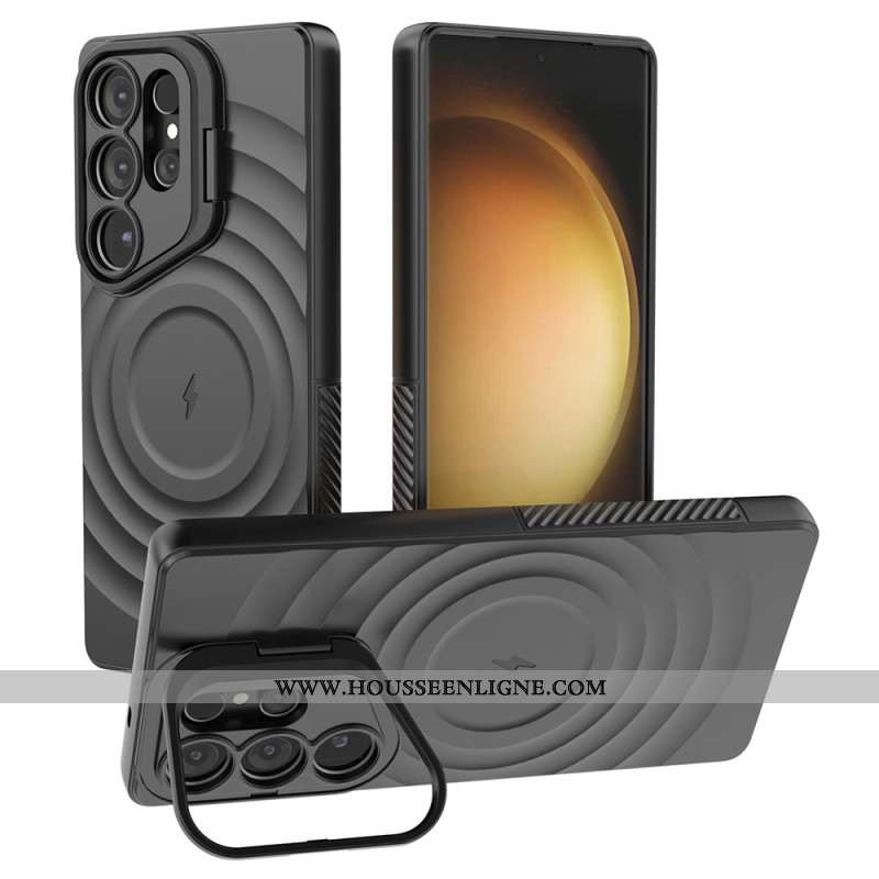 Coque Samsung Galaxy S25 Ultra Compatible MagSafe Design Ondulé avec Support