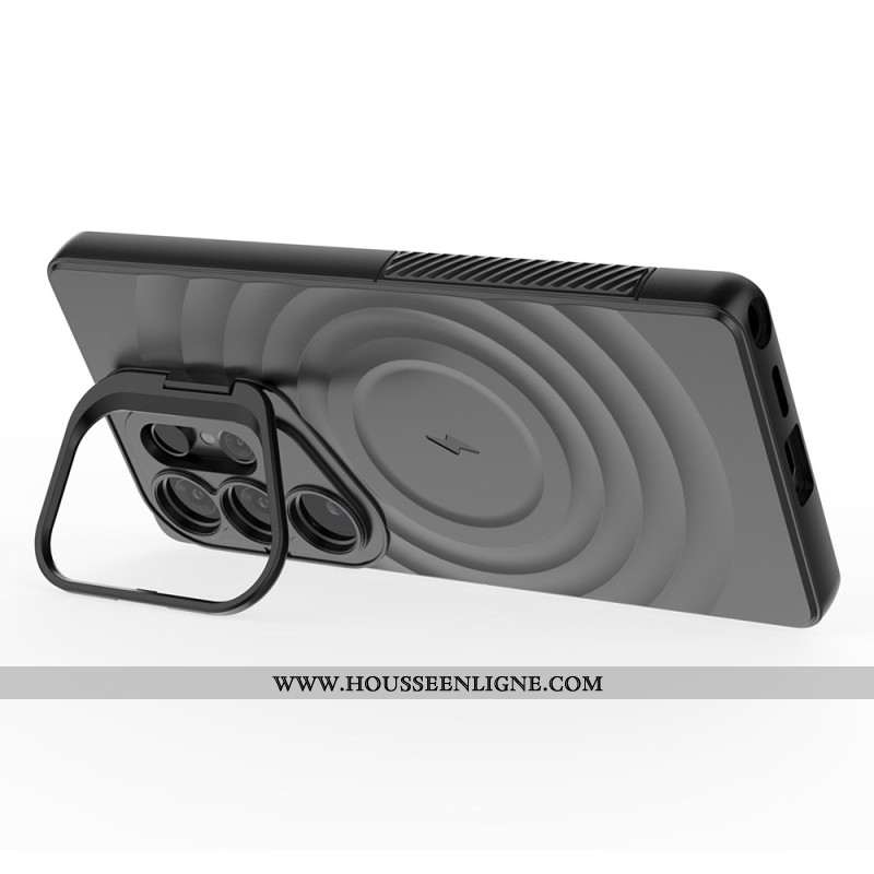 Coque Samsung Galaxy S25 Ultra Compatible MagSafe Design Ondulé avec Support