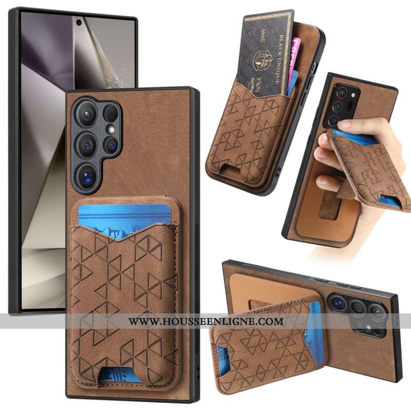 Coque Samsung Galaxy S25 Ultra Motif Imprimé Porte-Cartes et Support