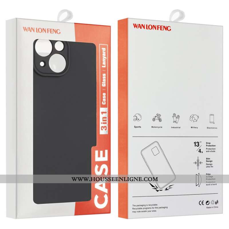 Coque Samsung Galaxy S25 Ultra Silicone Mat avec Protection Écran en Verre Trempé