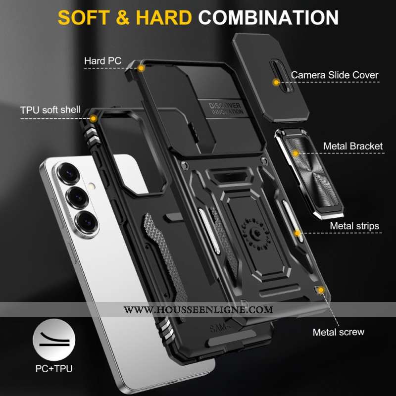 Coque Samsung Galaxy S26 Béquille et Protection Caméra Coulissante