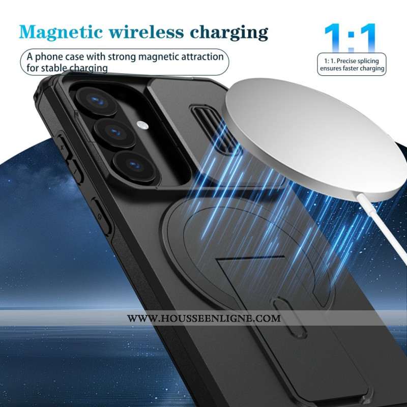 Coque Samsung Galaxy S26 Magnétique Béquille et Cache Caméra Coulissant
