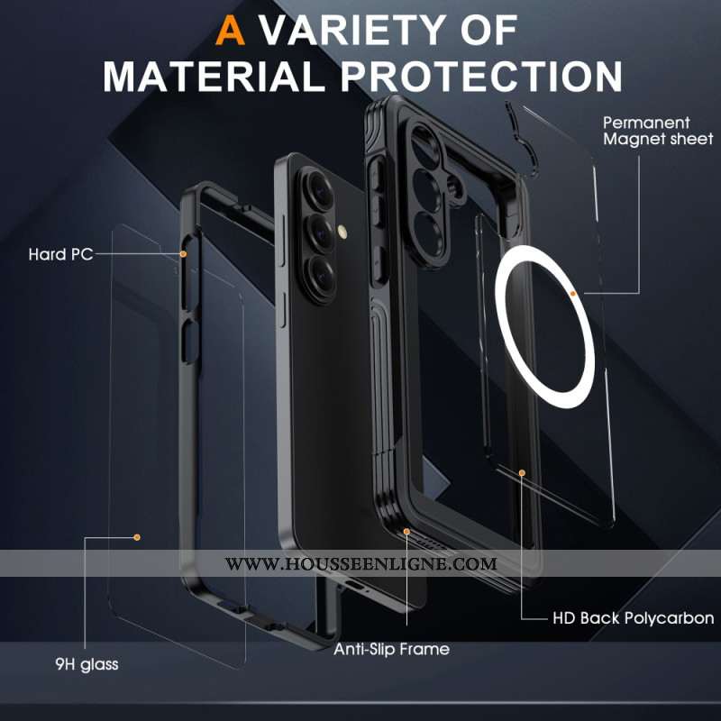 Coque Samsung Galaxy S26 Magnétique avec Film Protecteur en Verre Trempé