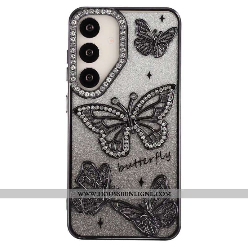 Coque Samsung Galaxy S26 Papillons 3D et Strass