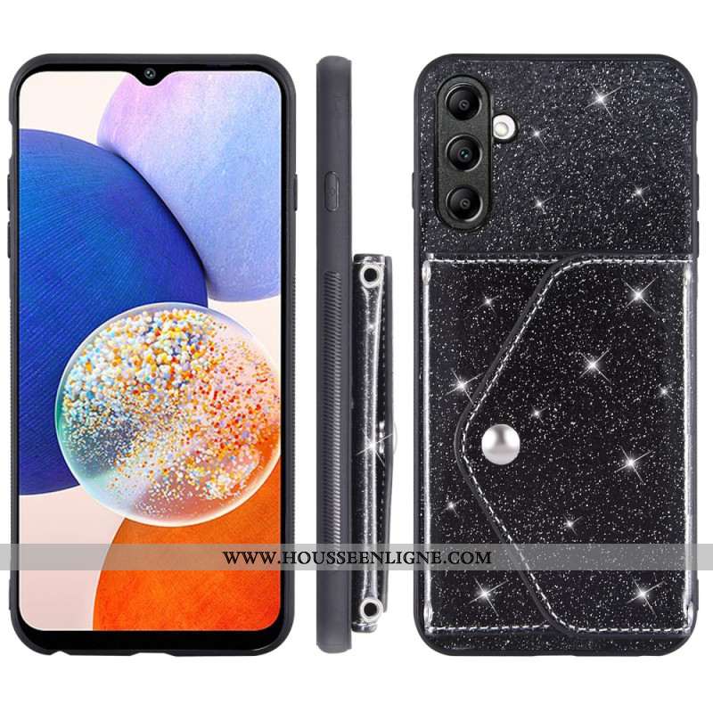 Coque Samsung Galaxy S26 Porte-Cartes Paillettes et Bandoulière
