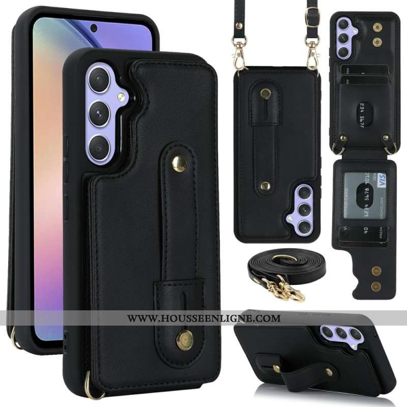 Coque Samsung Galaxy S26 Porte-Cartes et Bandoulière