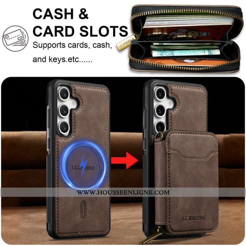 Coque Samsung Galaxy S26 Portefeuille Magnétique Détachable LC.IMEEKE