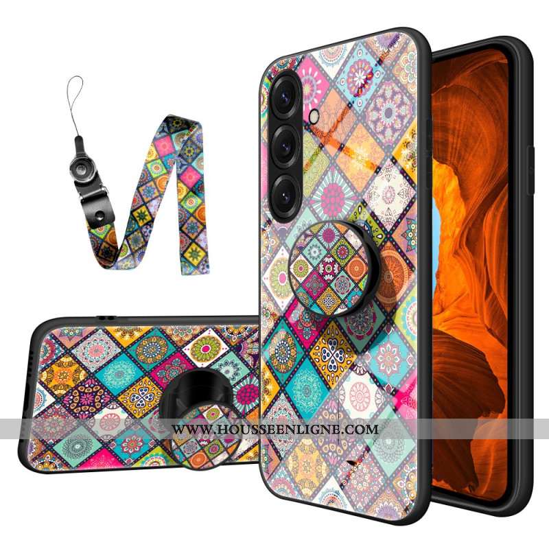 Coque Samsung Galaxy S26 Support et Lanière Patchwork