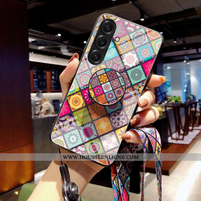 Coque Samsung Galaxy S26 Support et Lanière Patchwork