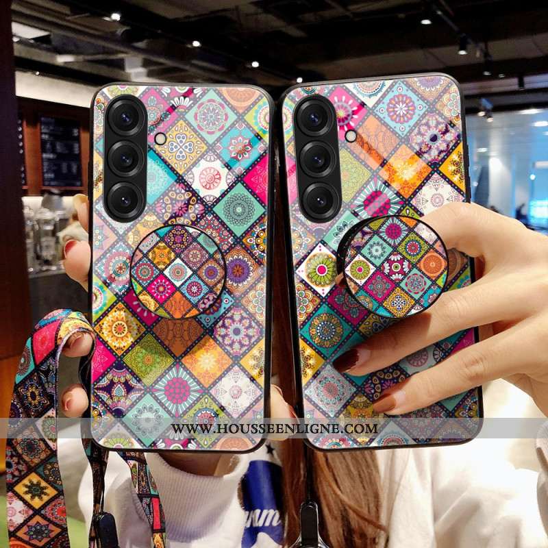 Coque Samsung Galaxy S26 Support et Lanière Patchwork