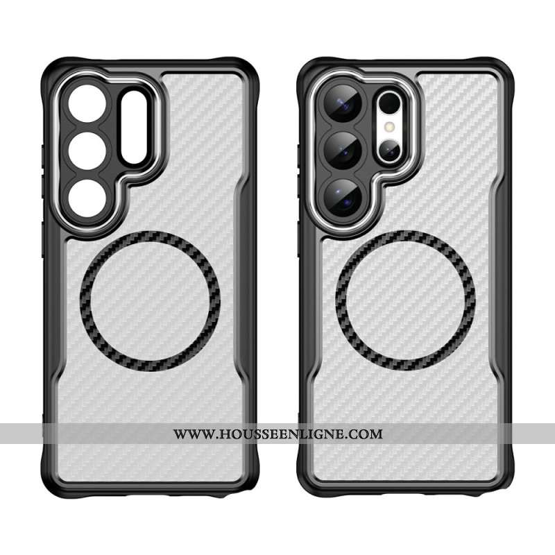 Coque Samsung Galaxy S26 Ultra MagSafe Protection Hybride Texture Fibre de Carbone