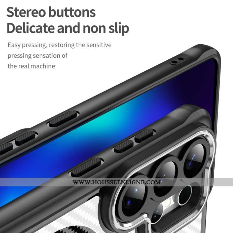 Coque Samsung Galaxy S26 Ultra MagSafe Protection Hybride Texture Fibre de Carbone