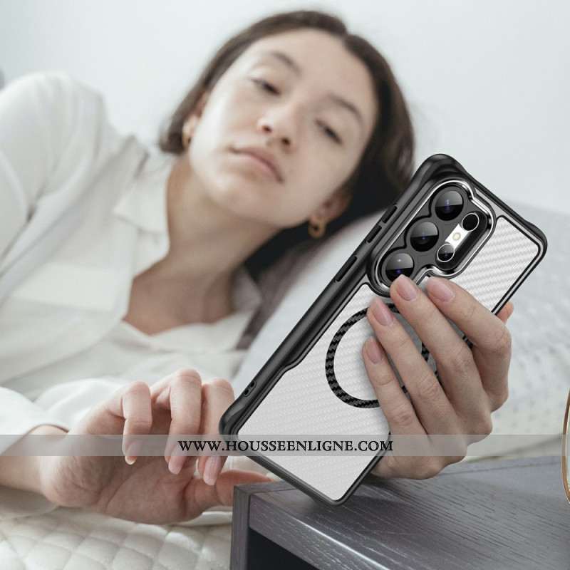 Coque Samsung Galaxy S26 Ultra MagSafe Protection Hybride Texture Fibre de Carbone