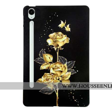 Coque Samsung Galaxy Tab S10 FE Plus Roses Dorées