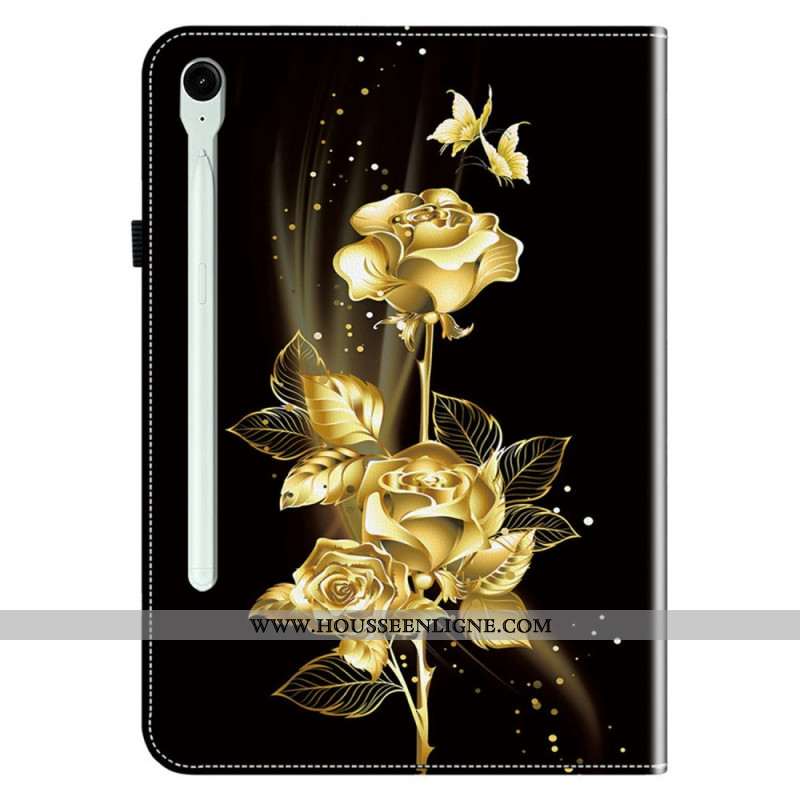 Coque Samsung Galaxy Tab S10 FE Plus Roses Dorées