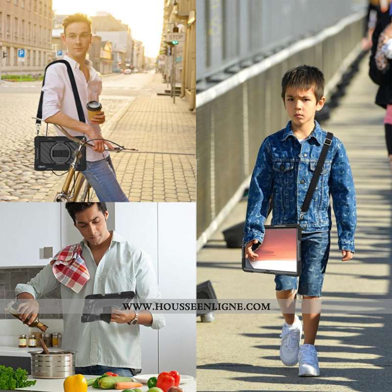 Coque Samsung Galaxy Tab S10 FE Plus Support et Bandoulière