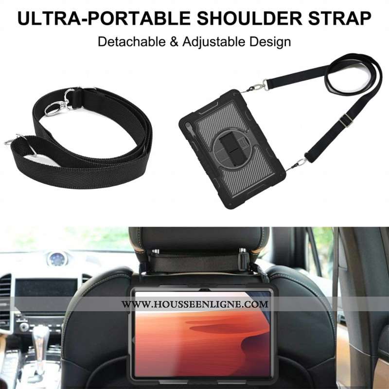 Coque Samsung Galaxy Tab S10 FE Plus Support et Bandoulière