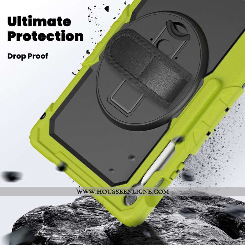 Coque Samsung Galaxy Tab S10 FE Plus Ultra Résistante avec Bandoulière