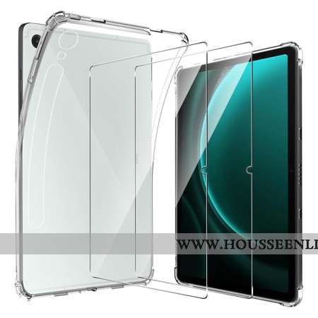 Coque Samsung Galaxy Tab S10 FE / S9 FE Transparente avec 2 Protecteurs Écran en Verre Trempé