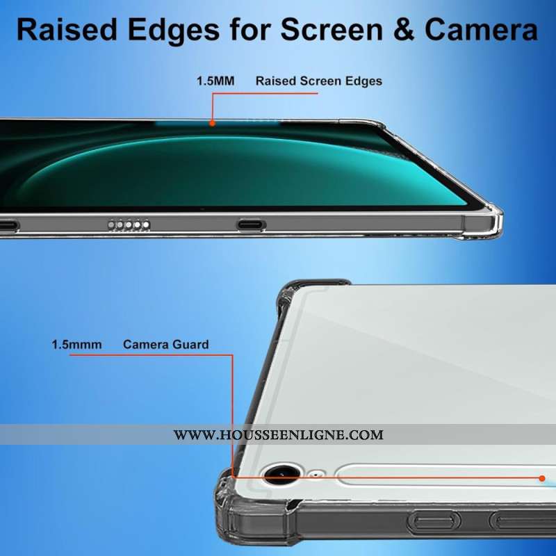 Coque Samsung Galaxy Tab S10 FE / S9 FE Transparente avec 2 Protecteurs Écran en Verre Trempé