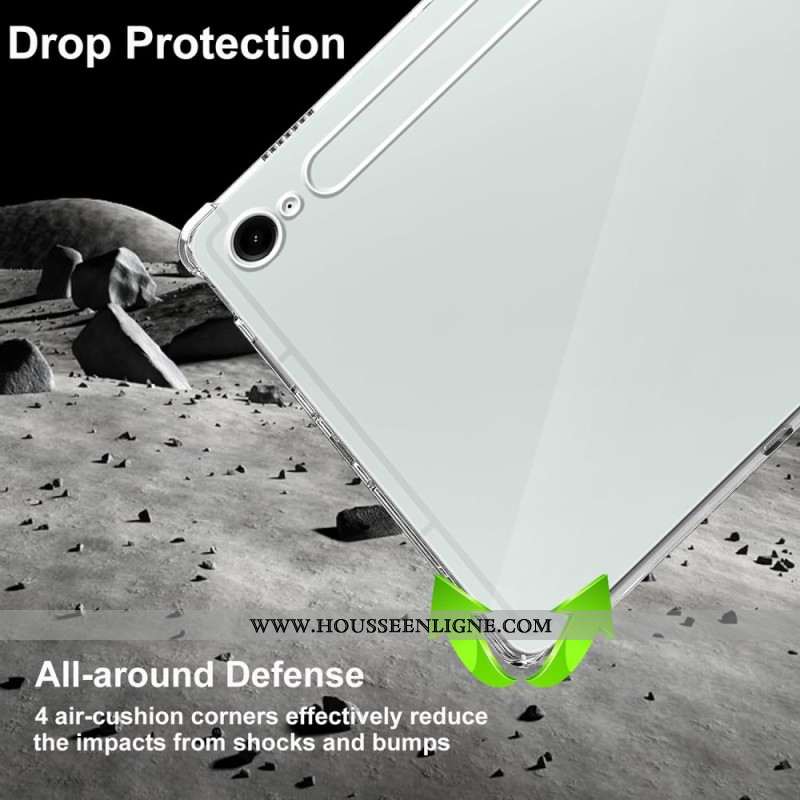 Coque Samsung Galaxy Tab S10 FE / S9 FE Transparente avec 2 Protecteurs Écran en Verre Trempé