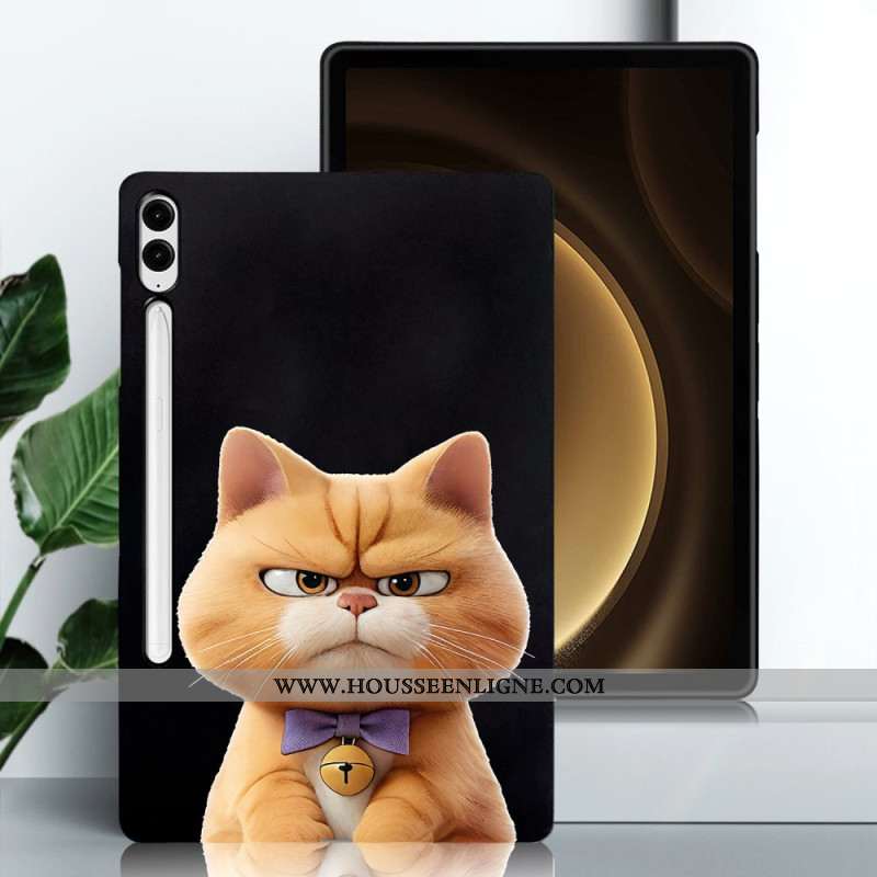 Coque Samsung Galaxy Tab S10 Plus / S9 FE Plus / S9 Plus Porte-Stylet Angry Cat