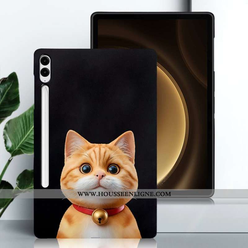 Coque Samsung Galaxy Tab S10 Plus / S9 FE Plus / S9 Plus Porte-Stylet Chat