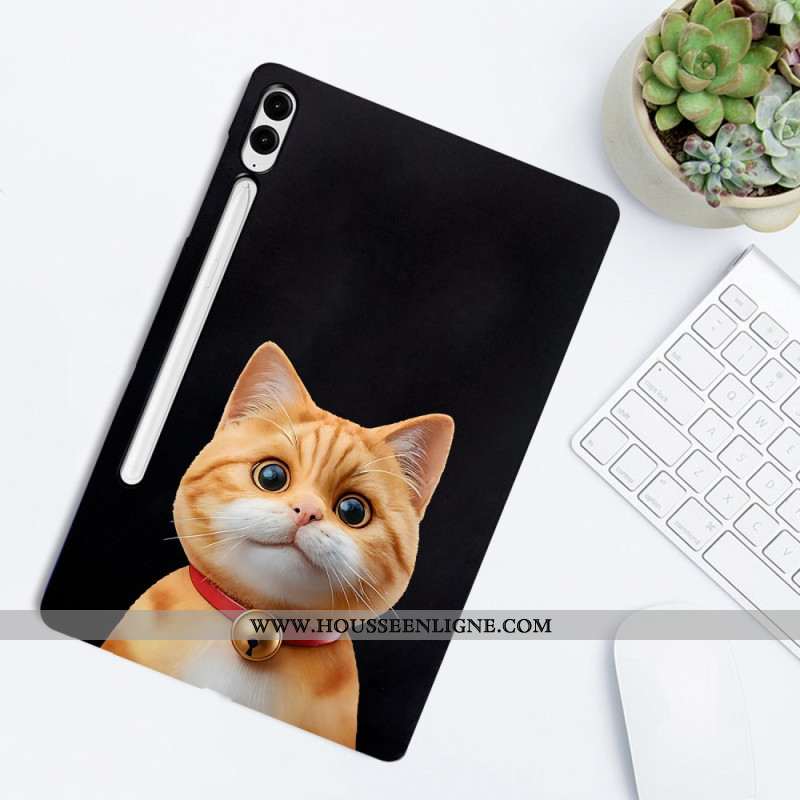 Coque Samsung Galaxy Tab S10 Plus / S9 FE Plus / S9 Plus Porte-Stylet Chat