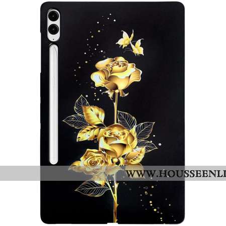 Coque Samsung Galaxy Tab S10 Plus / S9 FE Plus / S9 Plus Roses Doirées