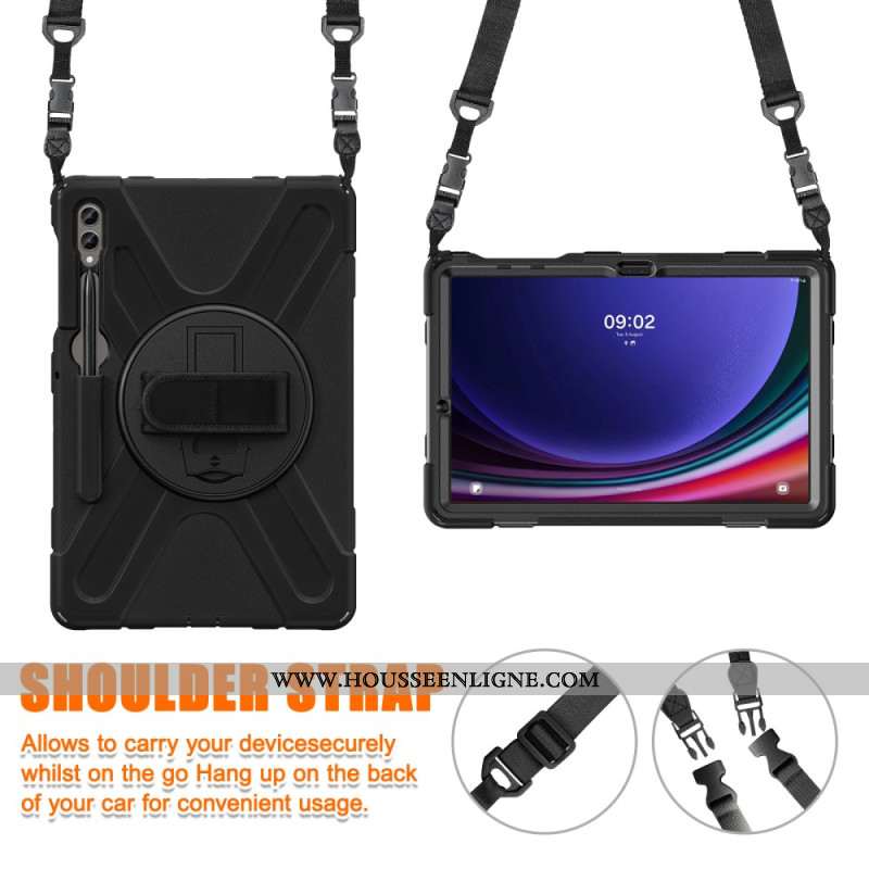 Coque Samsung Galaxy Tab S10 Plus/ S9 FE Plus/S9 Plus/S8 Plus/S7 Plus/S7 FE Ultra Résistante Support