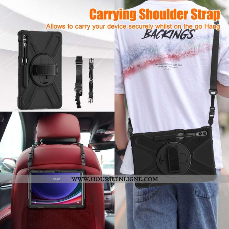 Coque Samsung Galaxy Tab S10 Plus/ S9 FE Plus/S9 Plus/S8 Plus/S7 Plus/S7 FE Ultra Résistante Support