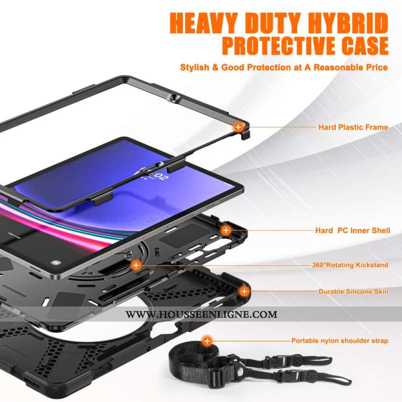 Coque Samsung Galaxy Tab S10 Plus/ S9 FE Plus/S9 Plus/S8 Plus/S7 Plus/S7 FE Ultra Résistante Support