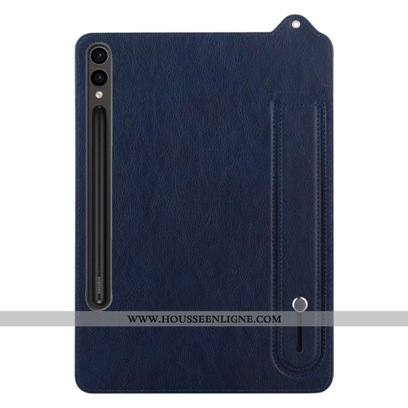 Coque Samsung Galaxy Tab S10 Plus / S9 Plus / S8 Plus / S7 Plus Effet Cuir Porte-Stylet et Sangle