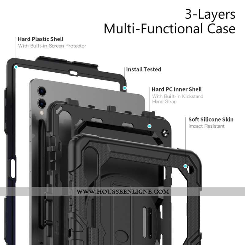 Coque Samsung Galaxy Tab S10 Plus / S9 Plus Ultra Résistante avec Film Protection Écran