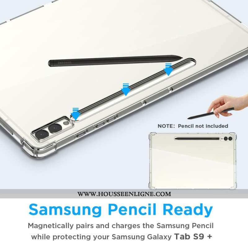 Coque Samsung Galaxy Tab S10 Plus Transparente avec Porte-Stylet
