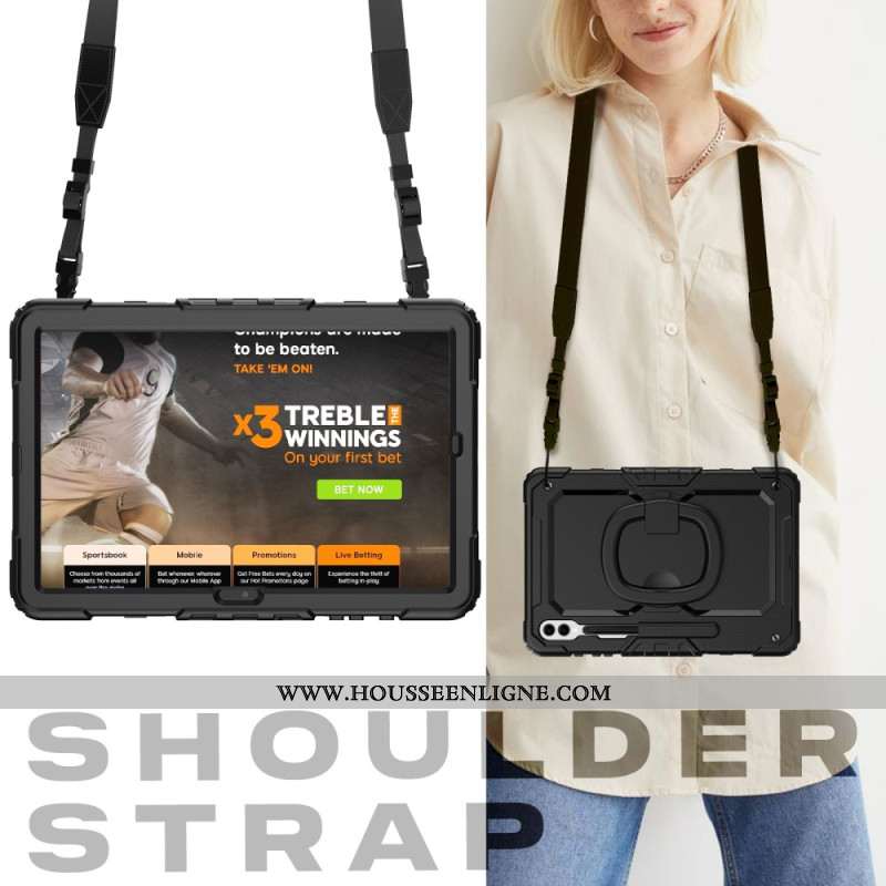 Coque Samsung Galaxy Tab S10 Ultra / S9 Ultra Protection Premium avec Bandoulière