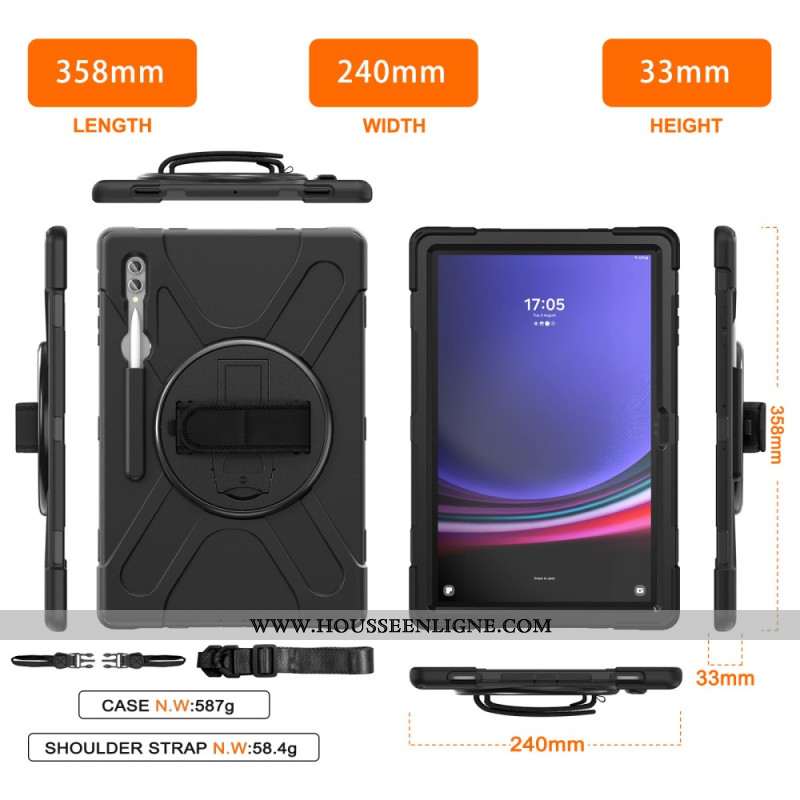 Coque Samsung Galaxy Tab S10 Ultra / S9 Ultra / S8 Ultra Triple Protection Sangle et Support